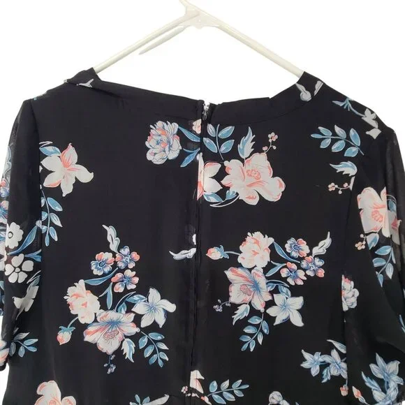45 Torrid Women's Short Sleeve Midi Dress Black Floral Size 20 - Picture 6 of 7
